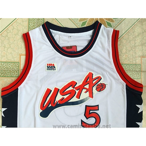 Camiseta USA 1996 Grant Hill #5 Blanco